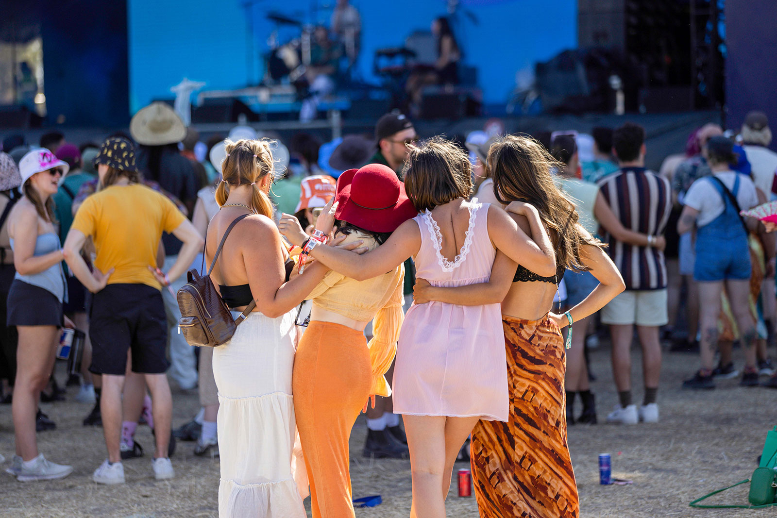Four women watching band