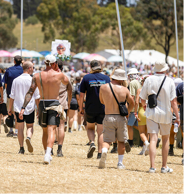 Crowd walking in festival